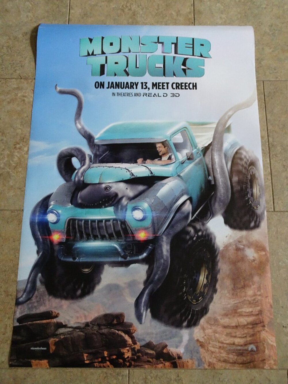 Monster Trucks - Movie Poster with Lucas Till as Tripp Coley - Advance Poster